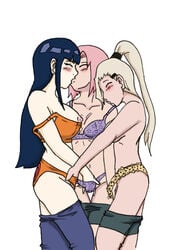 3girls female female_only human hyuuga_hinata ino_yamanaka mattwilson83 multiple_females multiple_girls naruto sakura_haruno tagme yuri