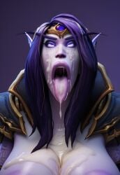 3d ahe_gao ai_generated bimbo bimbo_body bimbo_lips cum cum_everywhere cum_in_mouth cum_on_breasts cum_on_face elf excessive_cum huge_breasts purple_hair purple_skin solo_female tongue tongue_out void_elf world_of_warcraft xal'atath