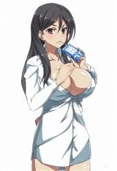 1girls 2d 2d_animation 5_seconds_long ai_animation ai_assisted animated bangs bare_thighs big_breasts black_hair blush breasts brown_eyes bursting_breasts busty buttons cleavage closed_mouth collarbone commentary_request cowboy_shot dark_brown_eyes dark_eyes female female_focus female_only fukiyose_seiri hair_between_eyes hand_on_hip hand_on_own_hip hand_up hands_up holding holding_box holding_carton holding_milk holding_object huge_breasts human human_only kling_ai large_breasts long_hair long_sleeves looking_at_viewer milk_carton mp4 open_mouth shiny_skin shirt shorter_than_10_seconds sidelocks simple_background solo solo_female standing t-shirt talking talking_to_viewer teenage_girl teenager thighs third-party_edit to_aru_majutsu_no_index toaru_majutsu_no_index top_heavy touryou undersized_clothes v-shaped_eyebrows video white_background white_shirt white_t-shirt