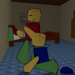 blowjob blue_body blue_cap gay gay_blowjob jim(jimscomputer) nick(jimscomputer) pleasure_face red_body roblox roblox_avatar roblox_game sucking sucking_penis