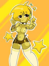 breasts cute female girly luci_star plants plants_vs_zombies pvz star yellow yellow_body