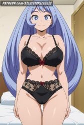 ai_generated aindroidparanoid ass bedroom big_ass big_breasts blue_eyes blue_hair boku_no_hero_academia breasts busty cameltoe curvy fat_ass female female_only flirting hadou_nejire hips huge_breasts indoors large_breasts lingerie long_hair my_hero_academia narrow_waist nejire_hado nipples slim_waist stable_diffusion superheroine thick_ass thick_thighs voluptuous wavy_hair wide_hips