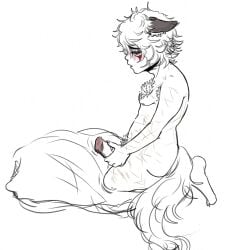 body_fur boyfriend_to_death chaoticalsimp fox_ears fox_tail pillow_humping ren_hana scars scars_all_over