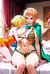 2025 2girls 2women ai_generated blonde_hair breast_grab breast_size_difference breast_sucking carrot_(one_piece) clothing curvy_body female female/female female_only huge_breasts humanized le_style_anon lesbian lesbian_focus looking_at_viewer minkmen_(one_piece) naughty_face one_breast_out one_piece rebecca_(one_piece) sexual_tension small_breasts sucking_huge_breast thick_thighs thin_female tit_sucking woman_sucking_breast young_woman yuri