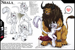 big_penis dragon dripping druid female feral fluffy knot magic_user male messy model_sheet nhala_levee penis red_eyes size_difference sparrow_(artist) tribal_spellcaster