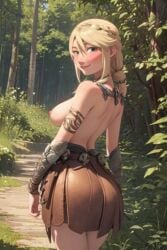 ai_generated ass astrid_hofferson female forest how_to_train_your_dragon skirt smile