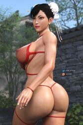 3d busty capcom chun-li female female_focus female_only hourglass_figure mature_female milf pinup pinup_pose street_fighter tb25 wide_hips