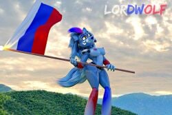 2025 3d_(artwork) animatronic anthro anus areola bed black_nose breasts canid canine canis claws clothed clothing digital_media_(artwork) ear_piercing ear_ring english_text eyebrows feet female fingers five_nights_at_freddy's five_nights_at_freddy's:_security_breach furniture genitals glistening glistening_body green_claws green_highlights grey_hair hair hi_res highlights_(coloring) lipstick looking_at_viewer lordwolf machine makeup mammal nipples open_mouth piercing pink_areola pink_nipples pointy_ears prick_ears purple_lipstick ring_piercing robot robot_anthro roxanne_wolf roxanne_wolf_(coolioart) russian_flag scottgames solo steel_wool_studios text toes vulva wolf yellow_eyes