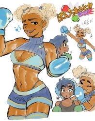 afro afro_puffs belly belly_button boxing boxing_gloves bra cocky cocky_smile disco_kid genderbent little_mac muscular muscular_female pigtails punch_out rule_63 shorts sports_bikini sports_bra sports_shorts tagme tan_body tan_skin toned toned_body toned_female