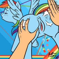 animal_ears anus ass ass_grab closed_eyes equine female friendship_is_magic hands horse human human_male megasweet multicolored_hair my_little_pony no-ink pegasus pony pussy rainbow_dash_(mlp) rainbow_hair smooth_skin spanking tail wing_boner wings