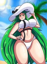 breasts female female_only funkythor64 green_eyes green_hair kid_icarus nintendo palutena solo tagme