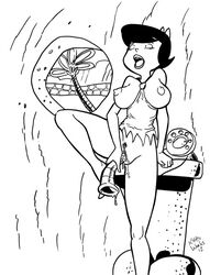 2012 betty_rubble female female_only hanna-barbera human keltic monochrome nipples pussy solo tagme the_flintstones