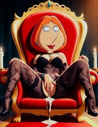 after_sex ai_generated cum_in_pussy cum_in_pussy erect_clitoris family_guy lois_griffin negligee no_panties pussy_lips spread_legs stockings