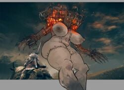 1girls big_ass big_breasts breasts breasts_out elden_ring female female_only fromsoftware furnace_golem giantess humanized marshviolet8 nude rule_63 shadow_of_the_erdtree tarnished thick_thighs torrent_(elden_ring)