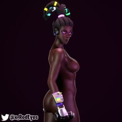 african african_female dark-skinned_female fortnite:_battle_royale komplex_(fornite) white_hair x_redeyes