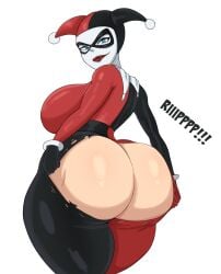 1girls 2d 2d_(artwork) absurd_res absurd_resolution absurdres artistdex ass ass_focus batman:_the_animated_series batman_(series) big_ass big_breasts big_butt black_gloves blue_eyes bodysuit breasts bubble_ass bubble_butt busty clown clown_girl clown_makeup clussy curvaceous curvy curvy_female curvy_figure dc dc_comics dcau fat_ass female female_focus female_only gloves half-closed_eyes harley_quinn harley_quinn_(classic) hi_res high_resolution highres huge_ass huge_breasts huge_butt jester jester_hat large_ass large_breasts light-skinned_female light_skin lipstick long_eyelashes looking_back makeup narrowed_eyes onomatopoeia presenting presenting_ass presenting_butt presenting_hindquarters red_lipstick ripped_bodysuit ripped_clothing ripped_pants ripping_clothing sideboob simple_background solo solo_female solo_focus sound_effects tagme tearing_clothes tearing_open_bottoms tearing_own_clothing thick_ass thick_thighs thighs torn_bodysuit torn_clothes torn_clothing torn_legwear torn_pants undersized_clothes undersized_clothing voluptuous voluptuous_female wardrobe_malfunction white_background