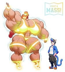 1boy 1girls abs biceps big big_ass big_biceps big_breasts big_butt big_muscles blue_fur braid breasts catboy female flexing flexing_biceps gym gym_clothes height_growth hyper_muscles latina muscle_growth muscles muscular muscular_arms muscular_female muscular_legs muscular_thighs red_hair sneakers thighs tight_clothing veins veiny_muscles what_a_mass!