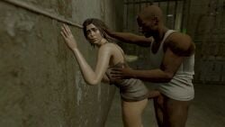 3d against_wall anal anal_insertion anal_sex damsel_in_distress dark-skinned_male exposed_ass exposed_pussy female_penetrated forced holding_head inmate jail jail_cell lara_croft lara_croft_(survivor) prison_bars prison_cell prisoner pulled_down_pants pulling_down_pants rise_of_the_tomb_raider rough_sex scared scared_expression skyliner79 tomb_raider tomb_raider_(survivor)