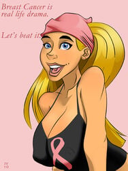 big_breasts blonde_hair breasts busty cleavage hair human human_only joey_vegas large_breasts lindsay_(tdi) long_hair total_drama_island