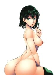 1girl 1girls aboart aboleuk akobeul ass ass_focus back back_view big_ass big_breasts black_legwear black_thighhighs brown_nipples color color_edit colored edit edited edited_by_uploader edited_image fubuki_(one-punch_man) green_eyes green_hair huge_ass humungous_ass naked naked_female nipples one-punch_man sideboob sitting solo solo_female solo_focus tagme tits tits_out