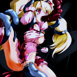 blonde_hair breasts character_request clothed_sex clothing cum cum_in_pussy cum_inside cure_peach dlc_sekiei double_penetration female fresh_precure! fucked_silly long_hair magical_girl medium_breasts momozono_love no_panties open_mouth oral penetration precure pretty_cure pussy pussy_juice red_eyes restrained sex source_request spread_legs stomach_bulge tear tears tentacle torn_clothes vaginal_penetration