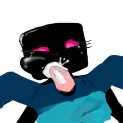 brushing_teeth_with_cock cheek_bulge chipmunking cum cum_in_mouth cum_inside enderman enderwoman gag gagging male_pov minecraft minecraft_mob mob oral oral_sex point_of_view pov steve_(minecraft) tears transparent_background