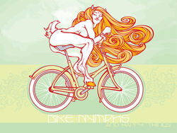 anthro bicycle female hooves horn nude nymph pseudo_manitou vehicle