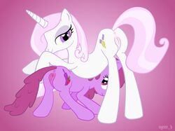 2012 anus ass berry_punch_(mlp) cutie_mark equine female fleur_de_lis_(mlp) friendship_is_magic hair horn horse looking_at_viewer looking_back my_little_pony pony presenting pussy smooth_skin syoee_b tail