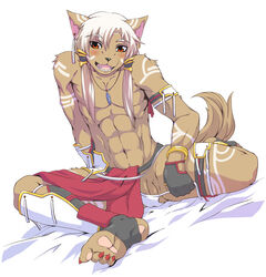 anthro balls feline fur furry loincloth m_(artist) male male_only penis tattoo undressing vielje2000