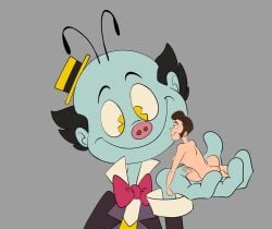 1boy 1girls billy_buckaroo clothing doctor_who female gigantic harmfulplant line_art male mr_ring-a-ding nude real_person self_insert sketch