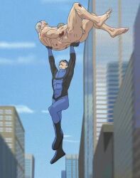 blood breaking breaking_back conquest_(invincible) fight gilf invincible invincible_(superhero) invincible_(tv_series) male male_only mark_grayson moustache muscular muscular_male naked old_male older_male older_male_and_younger_male silversoxx tagme video viltrumite white_hair