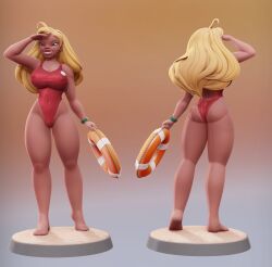 1girls 3d big_breasts breasts clothed clothing female female_focus female_only full_body lifeguard_(lilo_and_stitch) lilo_and_stitch looking_at_viewer smooth_skin solo solo_female tagme the-great-pipmax thick_thighs thighs