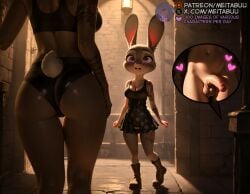 2girls ai_generated animal_ears arm_tattoo ass ass_visible_through_thighs balls bare_shoulders black_bra black_dress black_panties black_sports_bra boots breasts cleavage dark-skinned_female disney dress female flaccid foreskin furry furry_female furry_with_furry futa_with_female futanari heart indoors intersex judy_hopps large_breasts leg_tattoo looking_at_another looking_up lower_body makeup medium_breasts meitabuu microdress multiple_girls navel open_mouth panties penis penis_awe purple_eyes rabbit_ears rabbit_girl rabbit_tail short_dress shoulder_tattoo sleeveless small_penis sports_bra stairs standing tail tattoo testicles thigh_gap uncensored uncircumcised underwear viera zootopia
