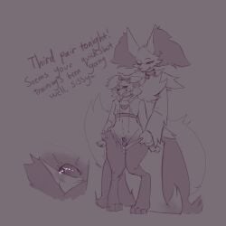 1:1 2025 anthro arino balls blush blushig bodily_fluids braixen canid canine chi_(mischiefmaster) clenched_teeth clothed clothing collar cum delphox dialogue digital_media_(artwork) duo ejaculation english_text erection fan_character foreskin fur generation_6_pokemon genital_fluids genitals grey_(dgbraixen) greyscale hair hands-free hi_res hoodie humanoid_genitalia humanoid_penis inner_ear_fluff legwear male mammal micropenis monochrome nintendo nude panties panties_down partially_clothed partially_retracted_foreskin penile penis pokemon pokemon_(species) precum precum_stain premature_ejaculation simple_background size_difference small_penis tail teeth text topwear tuft underwear underwear_down wet wet_clothing wide_hips