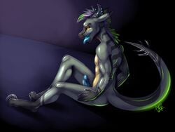 1boy bioluminescence dragon erection fivel glowing horn male male_only nude penis scalie solo