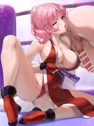 1boy absurdres alternate_hairstyle anal anal_ball_wear anal_object_insertion anus ass backless_outfit balls bar_censor bare_shoulders blowing blue_eyes blush boxing_ring breasts censored cleavage clothed_female_nude_male clothing_aside collarbone commission commissioner_upload cosplay erection face_in_ass fatal_fury female folded_fan folding_fan hair_ornament hand_fan highres holding holding_fan japanese_clothes kimono large_breasts male ninja nironiro nude obi object_insertion one_eye_closed paper_fan pelvic_curtain pelvic_curtain_aside penis pink_hair pink_lips pixiv_commission ponytail red_kimono red_shoes revealing_clothes saigyouji_yuyuko sash shiranui_mai shiranui_mai_(cosplay) shoes short_hair short_ponytail sleeveless sleeveless_kimono snk spread_legs testicles the_king_of_fighters touhou triangular_headpiece veins veiny_penis wrist_guards