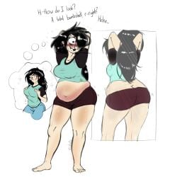 ass bbw belly belly_button big_ass big_breasts big_butt big_hipped big_hips big_navel big_thighs black_hair blush blush blush_lines breasts butt_crack child_bearing_hips clothed clothing cute cute_expression cute_face cute_female cute_girl dark_hair digital_drawing_(artwork) digital_media_(artwork) emerald_eyes exposed_belly exposed_belly_button exposed_fat_belly fantasizing fat fat_ass fat_belly fat_butt fat_female fat_thighs green_eyes hair hair_over_one_eye hips huge_ass huge_breasts huge_butt huge_hips huge_thighs kuroki_tomoko kuroki_tomoko large_ass large_butt light-skinned light-skinned_female light_body light_skin long_hair mirror mirror_reflection navel overweight overweight_female plump plump_ass plump_boobs plump_breasts plump_butt plump_female plump_thighs reflection signature simple_background sweat sweatdrop sweating sweating_female sweaty sweaty_belly sweaty_body sweaty_female sweaty_legs sweaty_thighs text thick thick_ass thick_body thick_boobies thick_boobs thick_booty thick_butt thick_female thick_legs thick_lips thick_thighs thighs verybatty watashi_ga_motenai_no_wa_dou_kangaetemo_omaera_ga_warui! white_background wide_hipped_female wide_hips wide_thighs wife_material