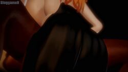 3d animated bleach bloggameh breasts dark-skinned_male dark_skin duo female futanari intersex male matsumoto_rangiku penis tagme tier_harribel titjob video