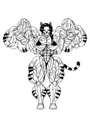 abs e19700 female hair muscular muscular_arms muscular_female muscular_legs muscular_thighs tail