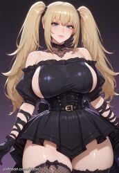 ai_generated android android_girl ani_(twitter) big_breasts black_dress blonde_hair dress female grok_(x) hypet solo tagme thick thick_ass thick_thighs thighs