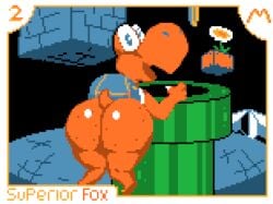 animated animation anthro ass big_ass big_butt big_thighs found_media gif koopa koopa_troopa mario_(series) pipes pixel_animation pixel_art solo super_mario_bros. tagme