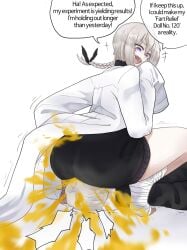 bubble_butt coat facesitting fart fart_cloud fart_fetish fart_torture farting farting_in_face farting_on_face gasbox purple_eyes sharp_teeth unknown_character white_hair