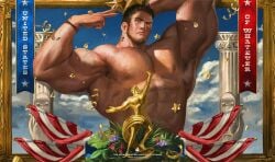 1boy abs armpit_hair armpits artist_name bara biceps black_nails cloud english_text facial_hair izeumane lucas_lee male male_focus male_only muscular muscular_arms muscular_chest muscular_male nipples one_eye_closed painted_nails pecs pectorals scott_pilgrim scott_pilgrim_takes_off solo solo_male text