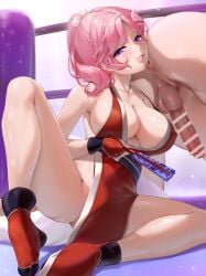 1boy 1girls absurdres alternate_hairstyle anus ass backless_outfit balls bar_censor bare_shoulders big_breasts big_penis blue_eyes blush boxing_ring breasts censored cleavage clothed_female_nude_male collarbone commission commissioner_upload cosplay erection face_in_ass fatal_fury female folded_fan folding_fan hair_ornament hand_fan highres holding holding_fan huge_breasts japanese_clothes kimono king_of_fighters large_breasts mai_shiranui_(cosplay) male ninja nironiro nude obi paper_fan pelvic_curtain penis pink_hair pink_lips pixiv_commission ponytail red_kimono red_shoes revealing_clothes saigyouji_yuyuko sash shiranui_mai shiranui_mai_(cosplay) shoes short_hair short_ponytail sleeveless sleeveless_kimono smile snk spread_legs testicles the_king_of_fighters touhou triangular_headpiece veins veiny_penis wrist_guards yuyuko_saigyouji