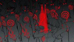 assimilation body_markings breasts cameltoe corruption drone dronification expressionless female female_only femdom femsub glasses glowing glowing_eyes hypnosis mind_control multiple_girls multiple_subs nipples original ponytail porniky restrained sketch standing