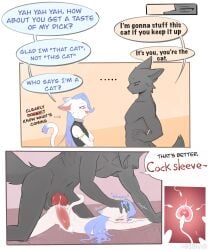 absurd_res anthro blue_hair bodily_fluids canid canine clothing collar comic_panel crop_top cum cum_inside deep_penetration degradation dialogue ds0ivi0 duo felid feline female forced fur genital_fluids grey_body grey_fur hair hi_res humanoid impregnation instant_loss_2koma interspecies interspecies_impregnation interspecies_pregnancy male male/female mammal moan ovaries ovum penetration pinned_to_bed pregnant rape secretly_loves_it sex shaking shirt size_difference speech_bubble stiria teasing text topwear trembling trembling_for_pleasure vaginal_penetration vaginal_penetration whimper white_body x-ray_view
