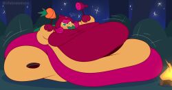 1girls beet beet_cookie belly blob breasts cookie_run female huge_belly huge_breasts lifelinelemons obese obese_female overweight overweight_female