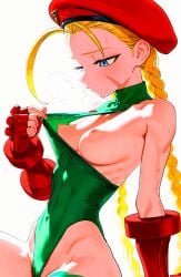 barefoot breasts cammy_white hoshino_akari street_fighter sweaty_body