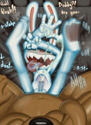 absurd_res anal anal_orgasm anal_sex anthro balls bed bodily_fluids canid canine canis cum cum_on_face cum_on_own_face cum_on_self cum_on_tongue cum_string cum_while_penetrated cumshot dialogue digital_media_(artwork) domestic_dog duo ejaculation english_text erection feet fingers first_person_view foreskin fur furniture genital_fluids genitals hands-free hi_res humanoid_genitalia humanoid_penis kneeling lagomorph leporid lying male male/male male_penetrated male_penetrating male_penetrating_male mammal max_(sam_and_max) navel nude on_back on_bed open_mouth orgasm orgasm_face partially_retracted_foreskin penetration penile penis rabbit retracted_foreskin rough_sex saliva saliva_on_tongue sam_and_max samuel_dog sex sharp_teeth spread_legs spreading stomach_bulge sweat sweatdrop teeth text toes tongue tongue_out tush_(artist) uncircumcised white_body