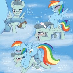 absurd_res after_anal after_sex anal anal_sex animal_genitalia animal_penis anus ass balls blue_body blue_feathers blush bodily_fluids closed_eyes cum cum_in_ass cum_inside dialogue doctor_high_fever_(mlp) duo equid equine equine_genitalia equine_penis feathers feral feral_on_feral feral_penetrated feral_penetrating feral_penetrating_feral friendship_is_magic from_behind_position ftg_crossgender fti_crossgender genital_fluids genitals gynomorph gynomorph/male gynomorph_penetrating gynomorph_penetrating_male hair hasbro hi_res intersex intersex/male intersex_penetrating intersex_penetrating_male looking_pleasured male male_penetrated mammal multicolored_hair my_little_pony mythological_creature mythological_equine mythology open_mouth open_smile pegasus penetration penile penile_penetration penis penis_in_ass perineum quadruped rainbow_dash_(mlp) rainbow_hair rule_63 sex smile t72b text wings